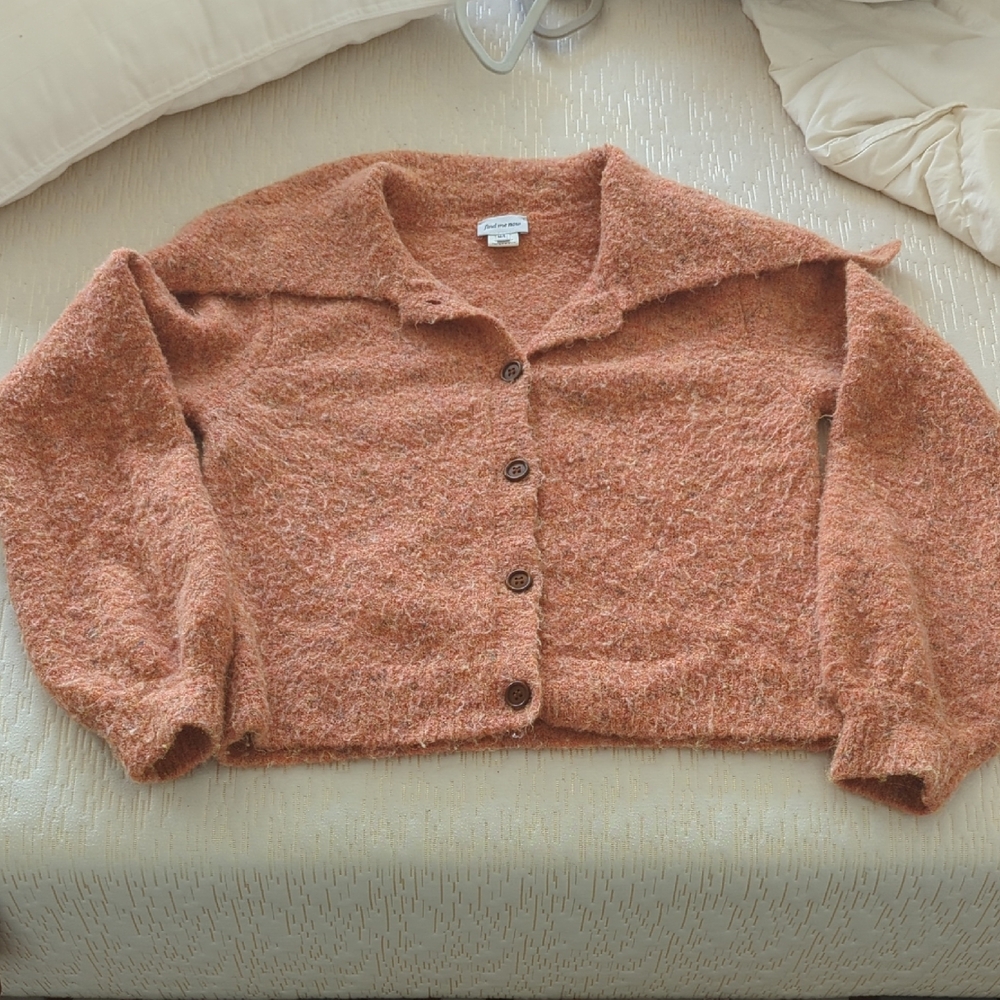 Find Me Now Cozy Orange Button-Up Sweater